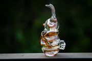 Glass rabbit with cremation ash